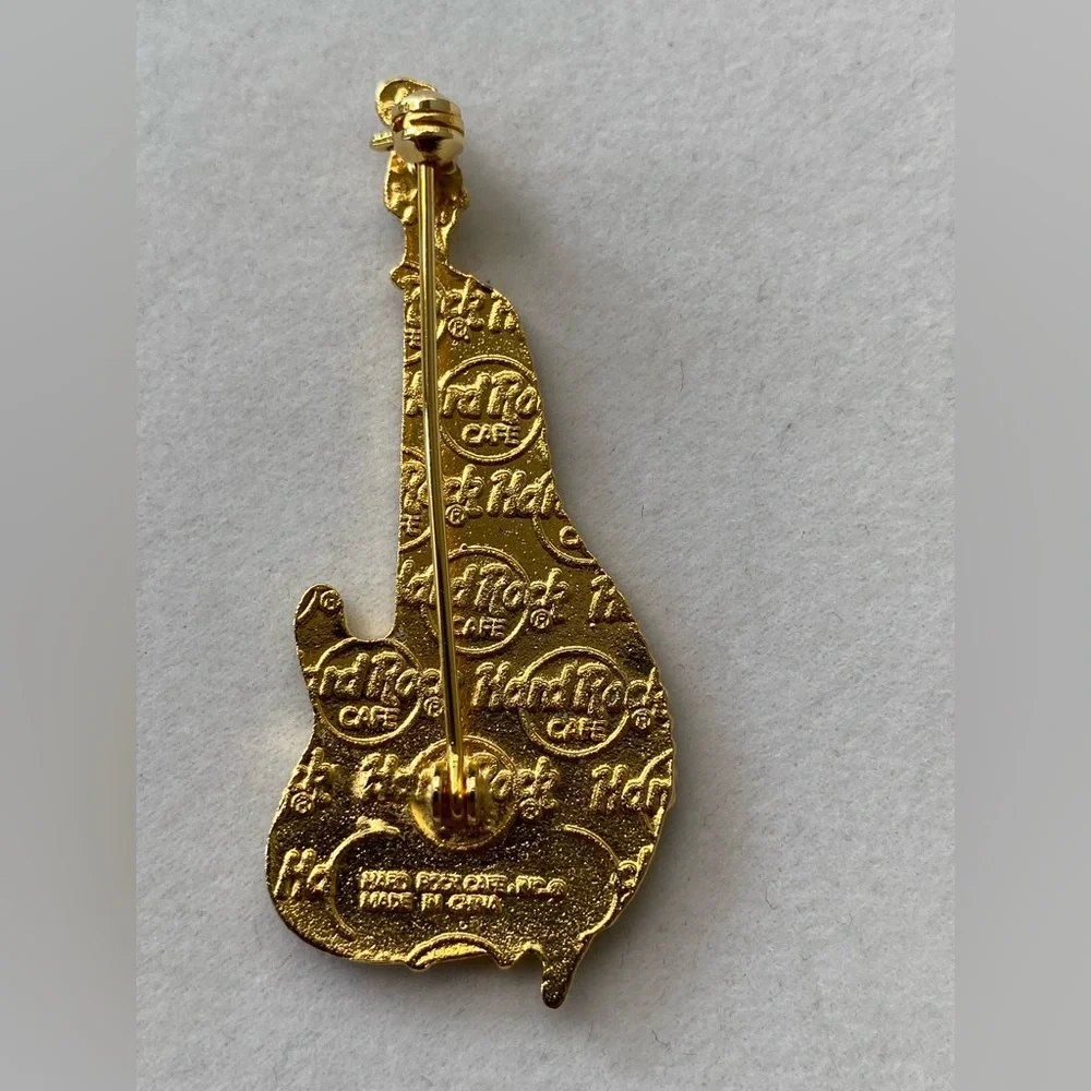 Hard Rock Cafe Orlando Collector Pin Blue Guitar With Alligator